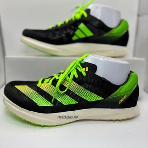 Adidas Adizero Sprint Spikes Track Shoes Black Green‎ Lightstrike Pro Mens 6